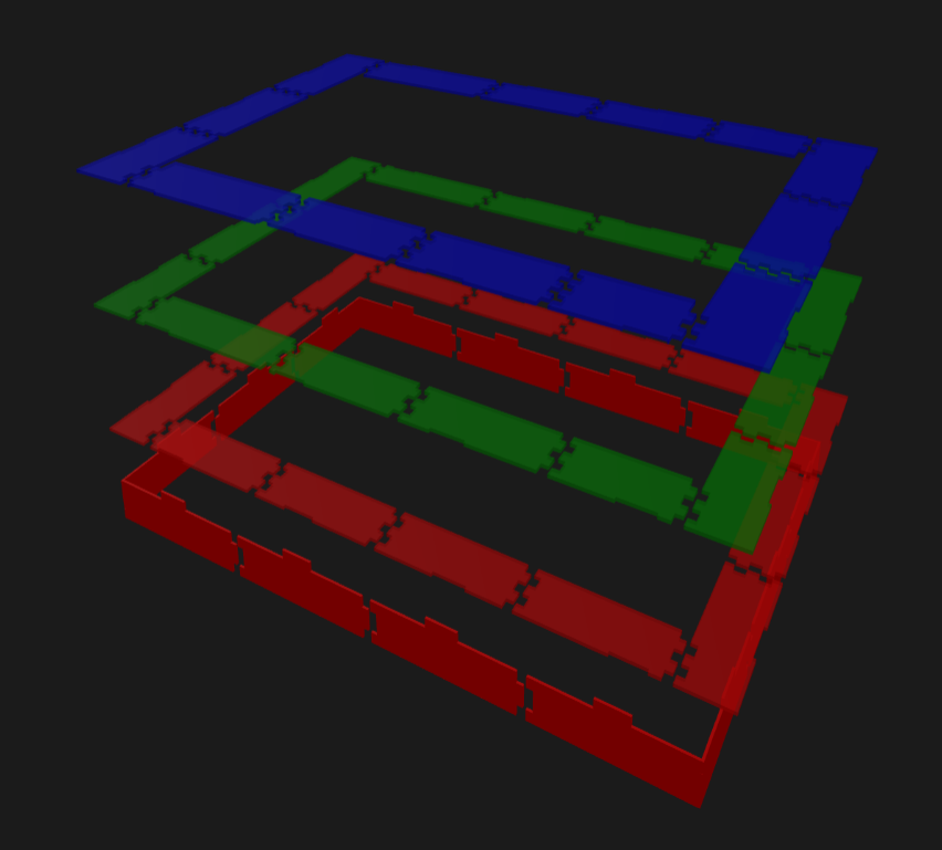 3D frame render – front view